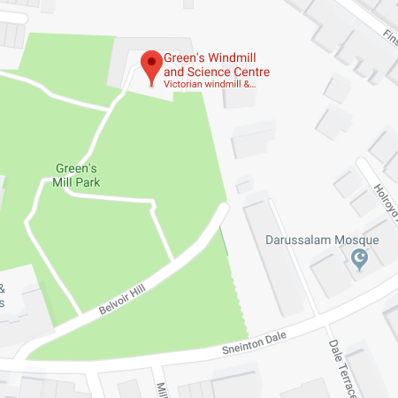 Map to Green's Windmill & Science Centre