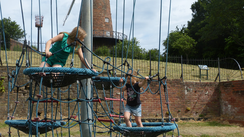 Children on the climbing frame at Green's Windmill